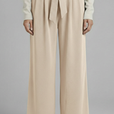 Damen Palazzo-Hose mit Bindegürtel und