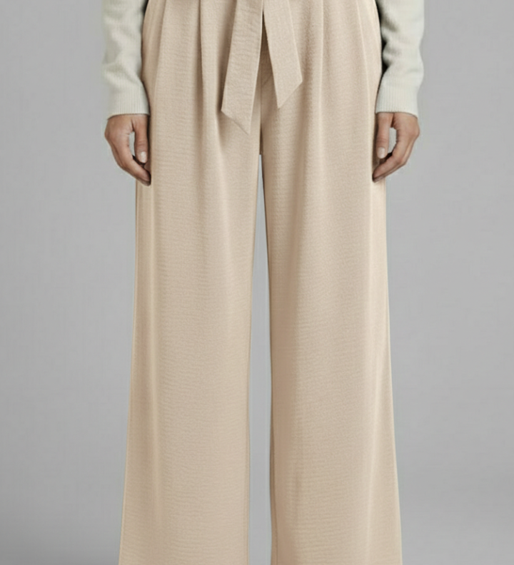 Damen Palazzo-Hose mit Bindegürtel und