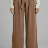 Damen Palazzo-Hose mit Bindegürtel und