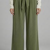 Damen Palazzo-Hose mit Bindegürtel und