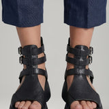 Damen Plattformsandalen mit Knöchelriemen und gepolsterter Sohle