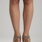 Damen Plattformsandalen mit elastischen Bändern und gepolsterter Innensohle