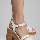 Damen Plattformsandalen mit gepolsterter Sohle und gewebtem Obermaterial