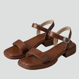 Damen Sandalen mit verstellbarem Riemen und Blockabsatz