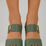 Damen Sandalen mit verstellbaren Riemen und Blockabsatz