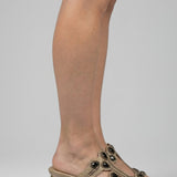 Damen-Sandalen mit verstellbaren Riemen und verziertem Obermaterial
