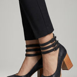 Damen Sandalen mit Knöchelriemen und Blockabsatz