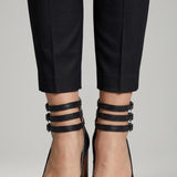 Damen Sandalen mit Knöchelriemen und Blockabsatz