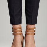 Damen Sandalen mit Knöchelriemen und Blockabsatz
