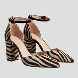 Damen Sandalen mit Knöchelriemen und mittelhohem Absatz