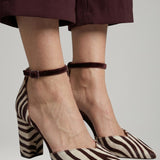 Damen Sandalen mit Knöchelriemen und mittelhohem Absatz