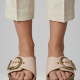 Damen Sandalen mit Schnallenverschluss und strukturiertem Sohlen