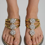 Frauen Sandalen mit verzierten Riemen und gepolstertem Fußbett