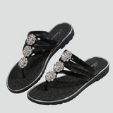 Frauen Sandalen mit verzierten Riemen und gepolstertem Fußbett