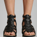Damen Sandalen mit Strassdetails und verstellbaren Riemen