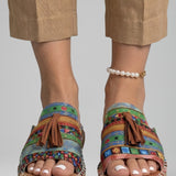 Damen Sandalen mit Slip-On Design und gepolstertem Fußbett