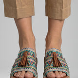 Damen Sandalen mit Slip-On Design und gepolstertem Fußbett