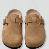 Damen Sandalen mit Wildleder Clogs für den Alltag