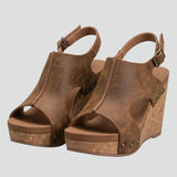Damen Sandalen mit Wildleder-Obermaterial und Keilabsatz