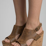 Damen Sandalen mit Wildleder-Obermaterial und Keilabsatz