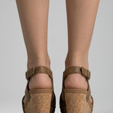 Damen Sandalen mit Wildleder-Obermaterial und Keilabsatz