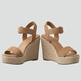 Damen Sandalen mit Wedge-Sohle und Schnallenverschluss