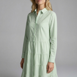 Damen Hemdkleid mit Knopfverschluss und gestuftem Rock