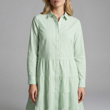 Damen Hemdkleid mit Knopfverschluss und gestuftem Rock