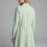 Damen Hemdkleid mit Knopfverschluss und gestuftem Rock