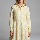 Damen Hemdkleid mit Knopfverschluss und gestuftem Rock
