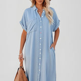 Damenhemdkleid mit Knopfleiste