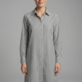 Damen Hemdkleid mit Knopfverschluss und langen Ärmeln