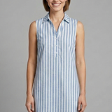 Damen Hemdkleid mit Knopfverschluss und gestreiftem Muster