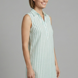 Damen Hemdkleid mit Knopfverschluss und gestreiftem Muster