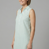 Damen Hemdkleid mit Knopfverschluss und gestreiftem Muster