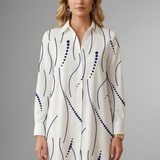 Damenhemdkleid mit Knopfleiste und Wellenmuster