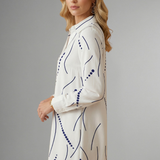 Damenhemdkleid mit Knopfleiste und Wellenmuster