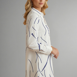 Damenhemdkleid mit Knopfleiste und Wellenmuster