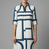Damenhemdkleid mit Kragen und Knopfverschluss
