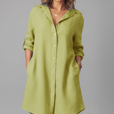 Damen Hemdkleid mit umgeschlagenem Kragen und Knopfverschluss