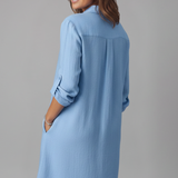 Damen Hemdkleid mit umgeschlagenem Kragen und Knopfverschluss