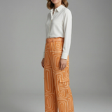 Damen Shirt- und Hosen-Set mit Knopfverschluss und geraden Beinen
