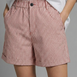Damen Shorts mit Knopf Taille und Seitentaschen