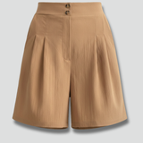 Damen Shorts mit Knopf Taille und Weiten Beinen