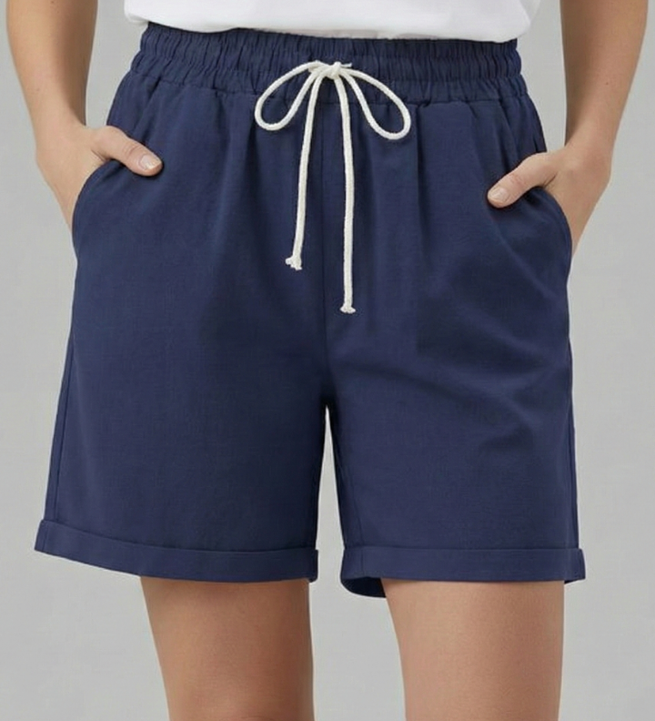 Damen-Shorts mit Kordelzug und Seitentaschen