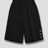 Damen Shorts mit elastischem Bund und Knopfdetails