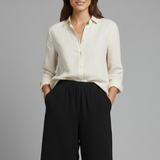 Damen Shorts mit elastischem Bund und Knopfdetails