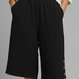Damen Shorts mit elastischem Bund und Knopfdetails