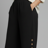 Damen Shorts mit elastischem Bund und Knopfdetails