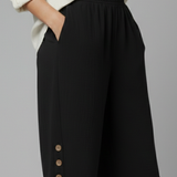 Damen Shorts mit elastischem Bund und Knopfdetails